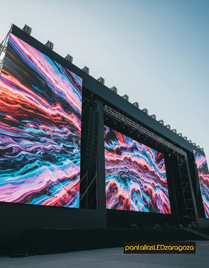 Pantalla LED de gran formato para conciertos y eventos exteriores en Zaragoza