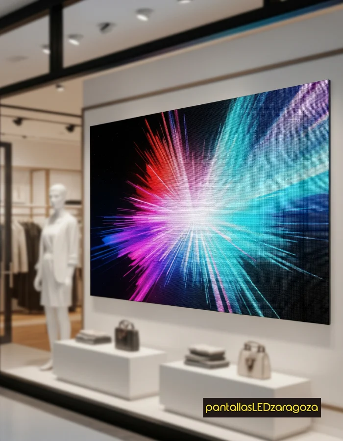 Pantalla LED para escaparate y publicidad interior de negocios en Zaragoza