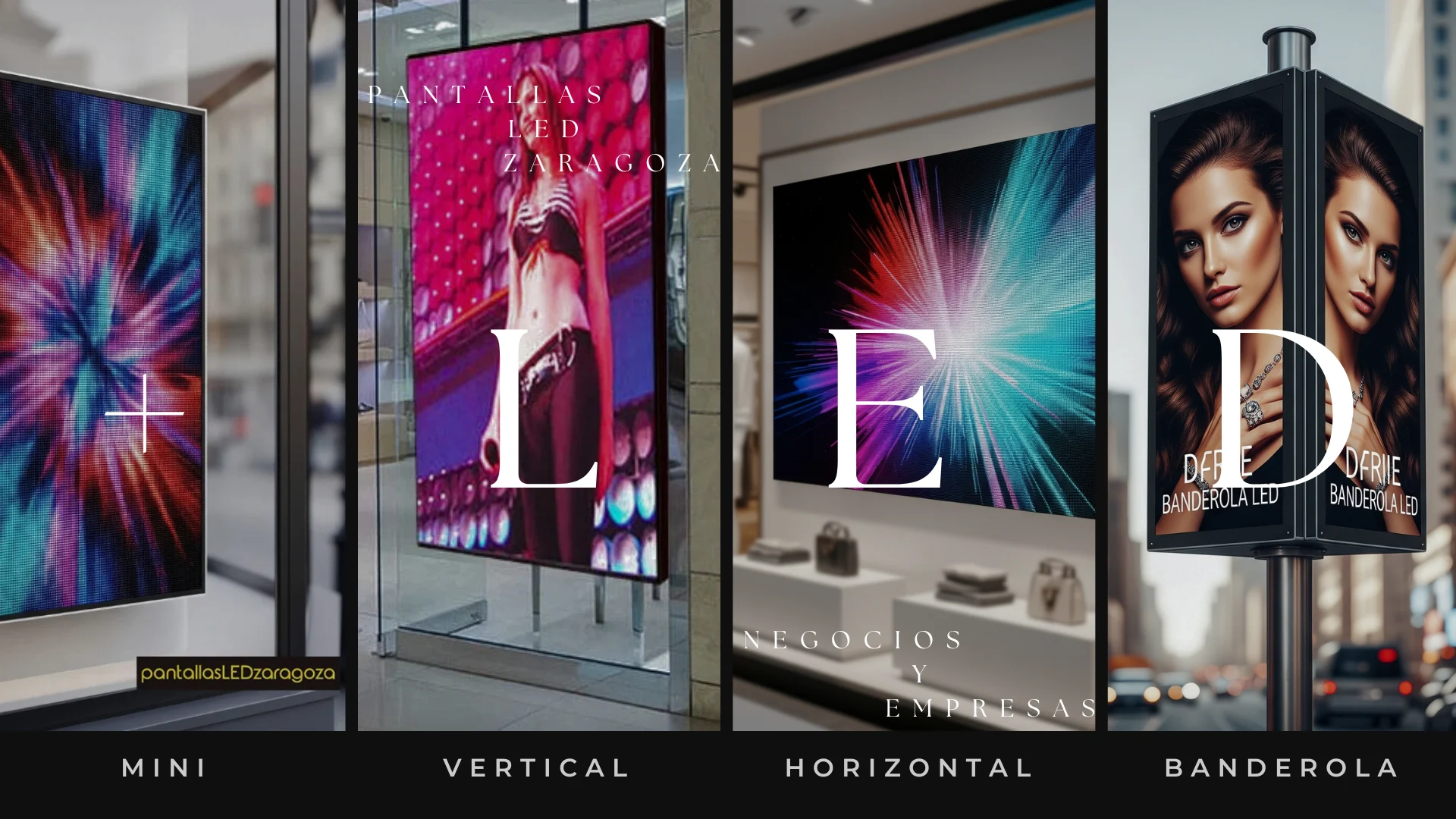 Pantalla LED para negocio y escaparate en Zaragoza